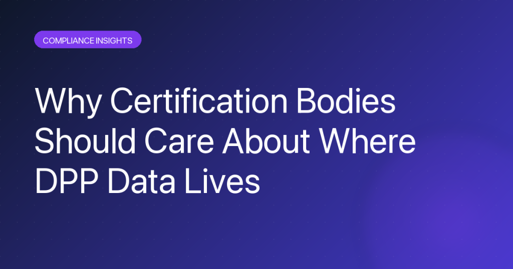 Certification body verifying DPP data storage