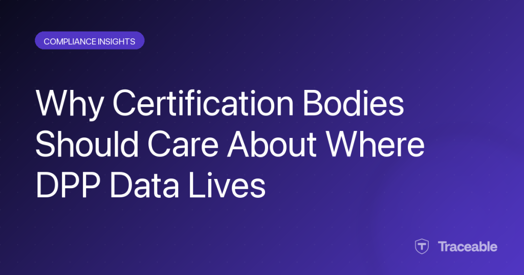 Certification body verifying DPP data storage