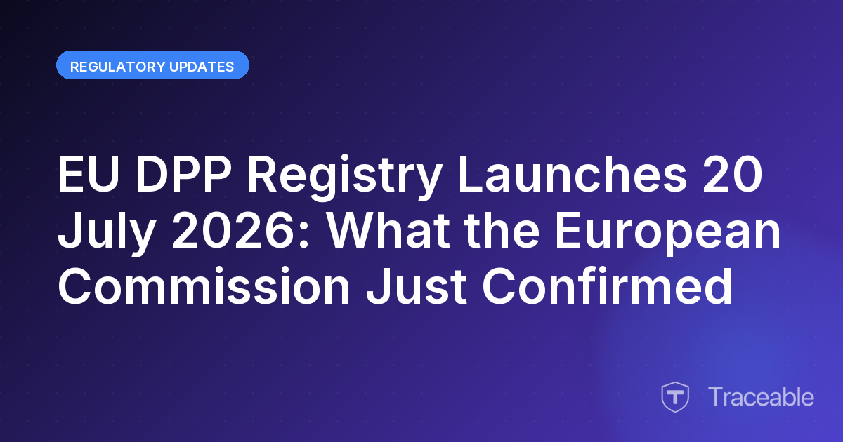 EU DPP Registry Launches 20 July 2026 What the European Commission Just Confirmed