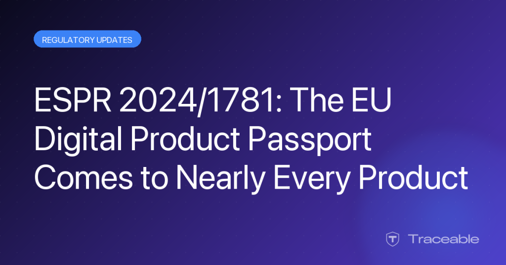ESPR 2024/1781 Ecodesign regulation Digital Product Passport hero
