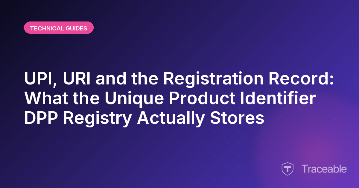 UPI URI and the Registration Record What the Unique Product Identifier DPP Registry Actually Stores