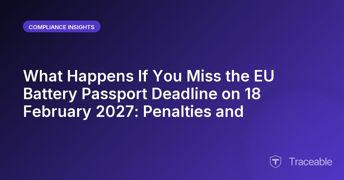 What Happens If You Miss the EU Battery Passport Deadline on 18 February 2027 Penalties and Enforcement Explained