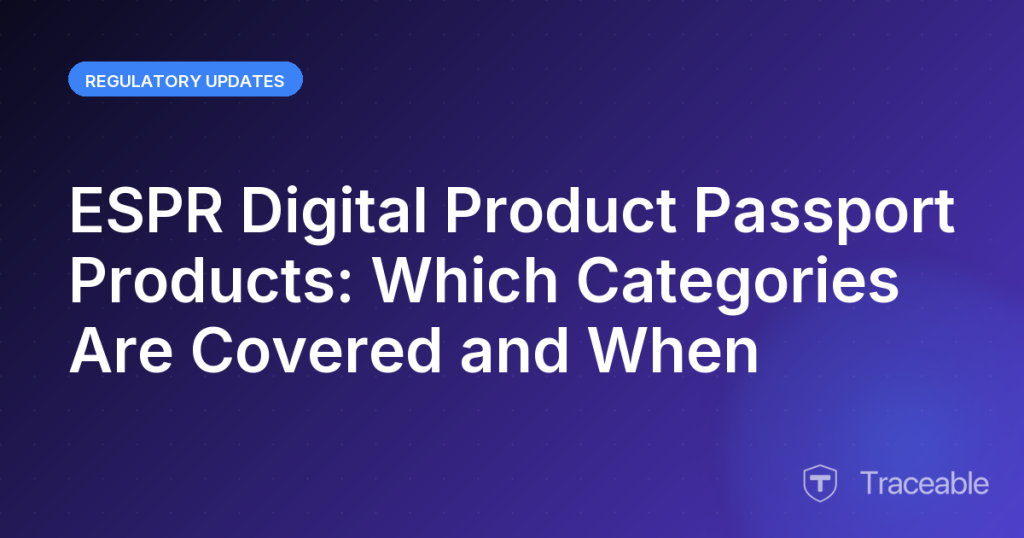 ESPR Digital Product Passport Products Which Categories Are Covered and When
