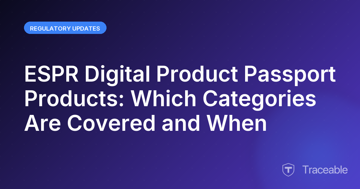 ESPR Digital Product Passport Products Which Categories Are Covered and When