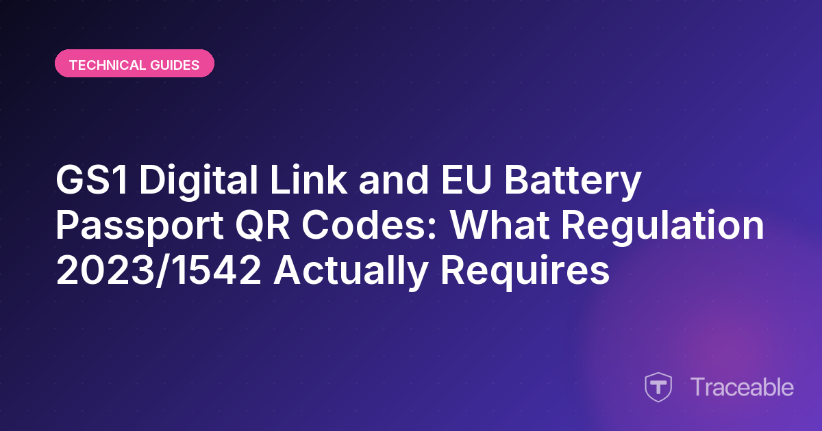 GS1 Digital Link and EU Battery Passport QR Codes What Regulation 20231542 Actually Requires