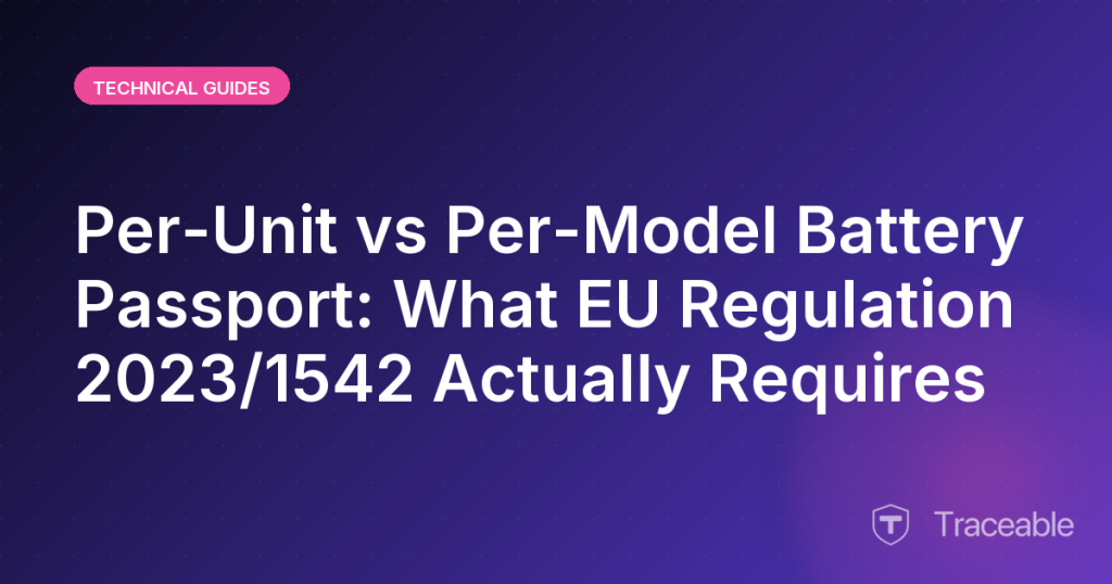 Per Unit vs Per Model Battery Passport What EU Regulation 20231542 Actually Requires